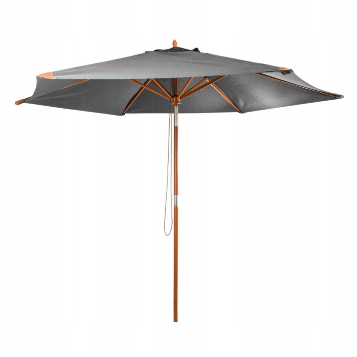 Dřevěný slunečník s Uv 50+, 300 cm, šedý