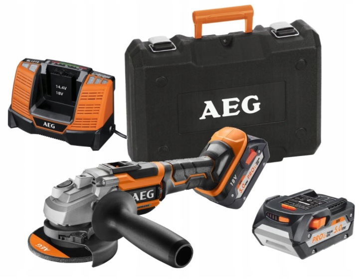 Úhlová bruska 125 mm BEWS18-125BL-502C Aeg s akumulátory