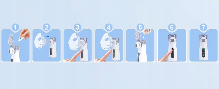 INHALATOR SIATECZKOWY MESH з дисплеєм LCD для дітей і дорослих тихий — фото 2
