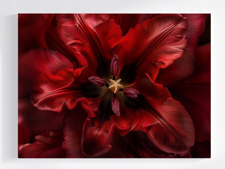 Plakát Makro Fotografie Květ Červený Tulipán 100x75