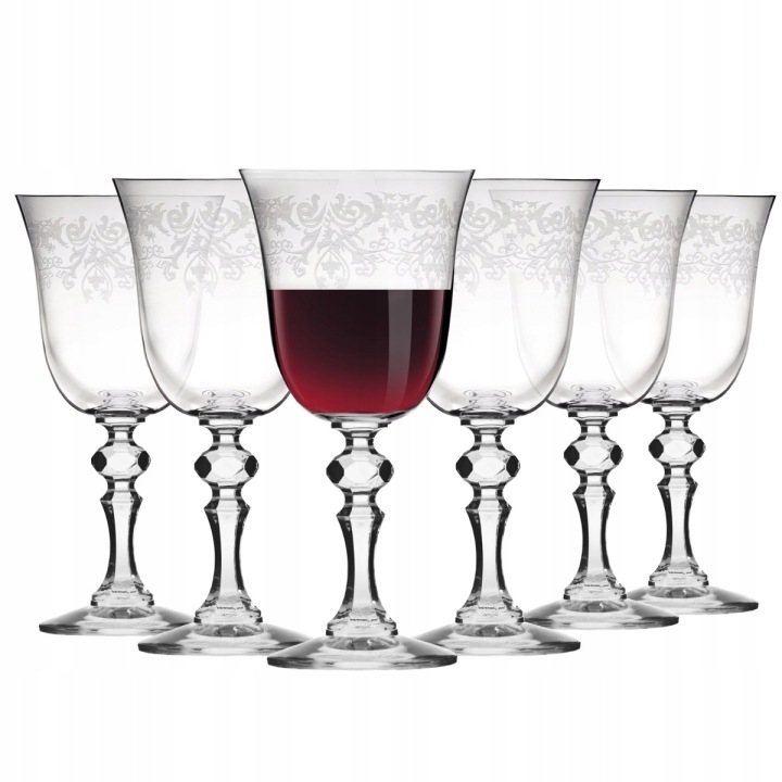 Skleničky na červené víno Krosno Krista Deco sada 6 Ks 250 ml