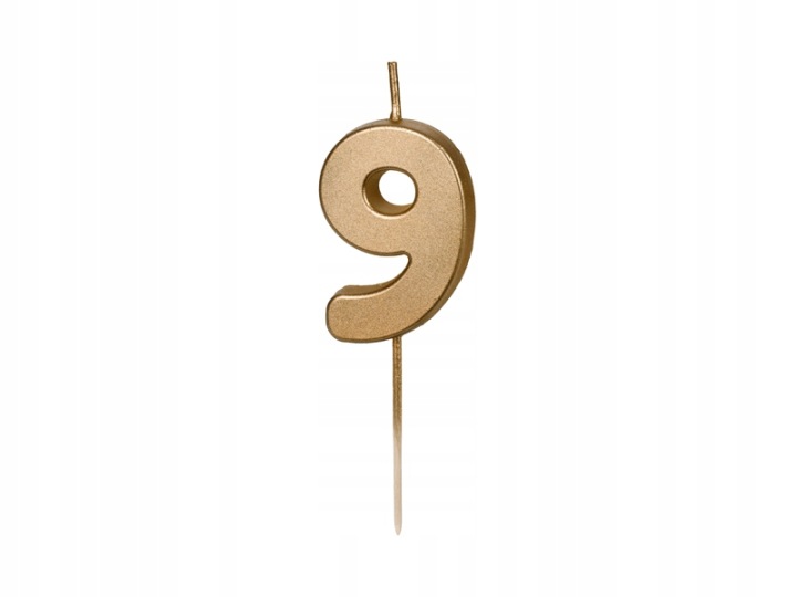 Свічка на день народження 9 золота 4,5 см