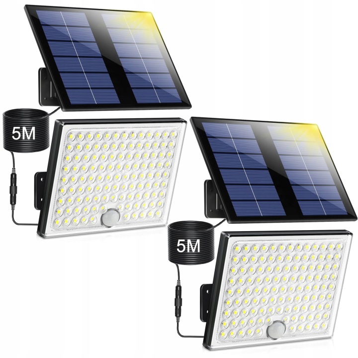 Venkovní solární lampy s pohybovým senzorem 113 Led IP65 2 kusy