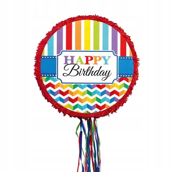 Піньята Pull Happy Birthday кольоровий 45 x 45 x 8.2 см, Amscan - День народження