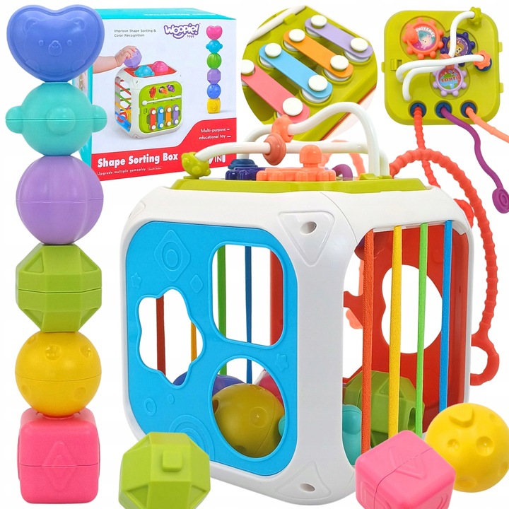 SENSORYCZNA EDUKACYJNA KOSTKA AKTYWNOŚCI DLA NIEMOWLĄT WOOPIE BABY