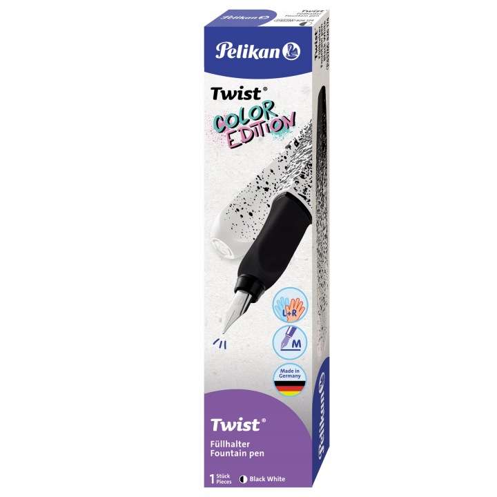 Перова ручка на патрони PELIKAN Twist Колір Edition біло-чорні — фото 6