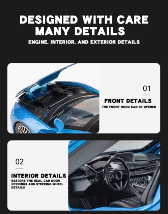 1:32 BMW M8 manhart в коробці Сплав Car висока Модель реалістична Di — фото 3