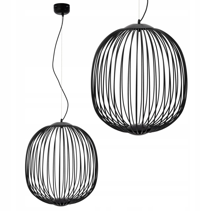 Závěsná Lampa Loft Industrial Černá Kovová Led