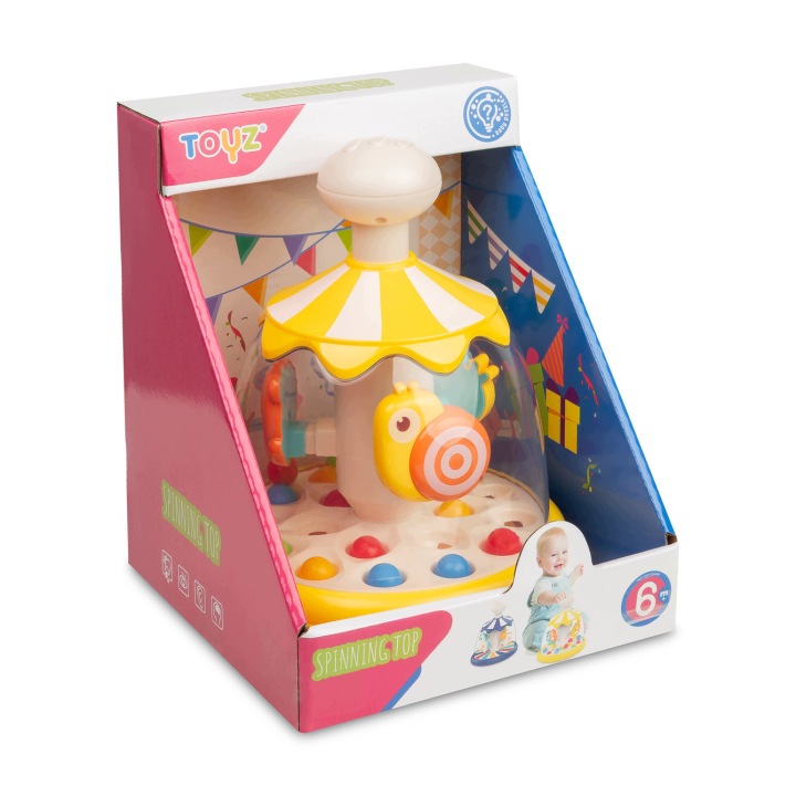 Іграшка розвивальна традиційний Дзиґа тваринки жовтий для дітей Toyz — фото 7