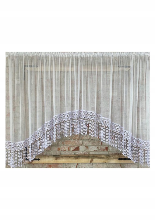 Záclona 500x110, luk, markýza, sádra 30 cm, boho třásně