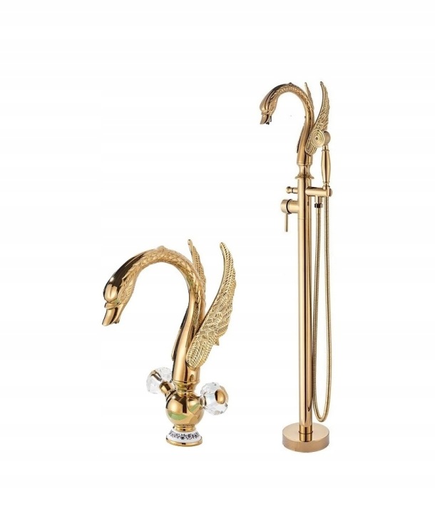 Vanová baterie Old Retro Gold umyvadlo Set