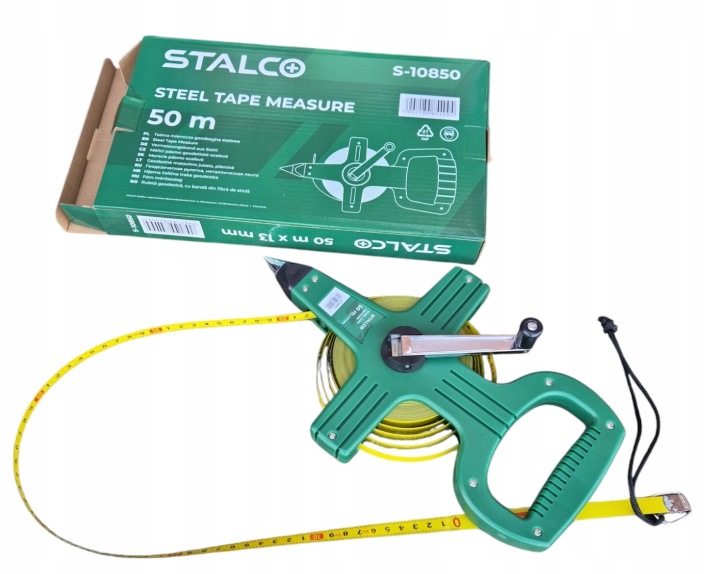 Měřicí páska měřící geodetická ocelová 50 m x 13 mm Stalco S-10850