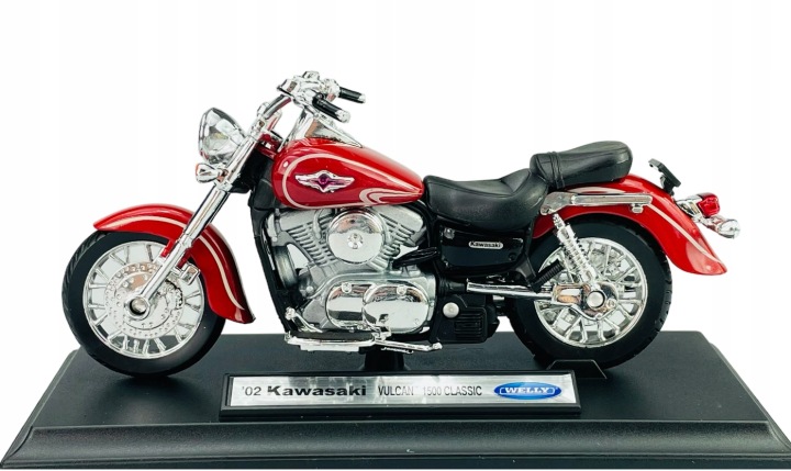 WELLY '02 KAWASAKI VULCAN 1500 CLASSIC 1:18 нова модель мотоцикл 12168 — фото 3