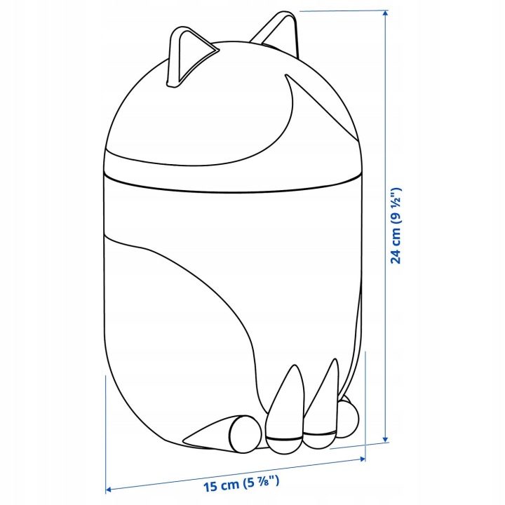 IKEA GREJSIMOJS Контейнер з кришкою - у формі кота чорний/білий — фото 5