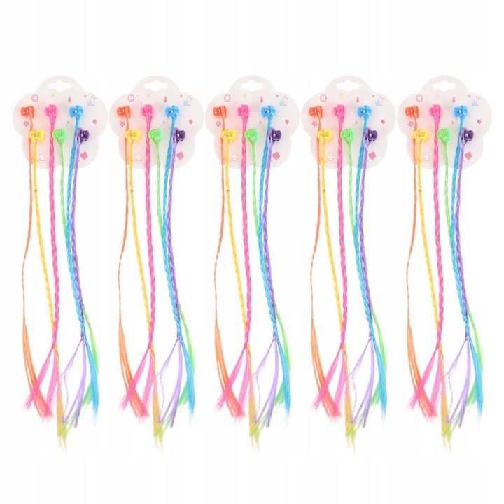 36 шт. Rainbow Braided Hair Extensions для дітей Вечірка and Переодягання