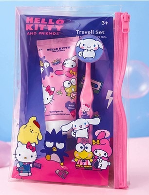 Набір для миття зубів для дітей Hello Kitty косметичка щіточка паста — фото 3