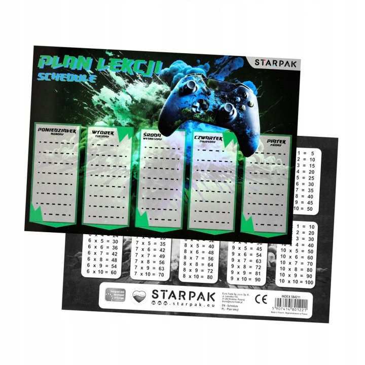 Розклад уроків з табличкою множення A5 Pad Starpak