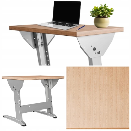 Regulovatelný psací stůl 69,5 x 50 cm, ergonomický buk, stříbrný rám