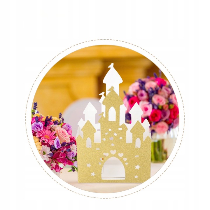 10 шт. Golden Hollow-Out Castle Paper Candy Boxes для Вечірка Подарунки — фото 13