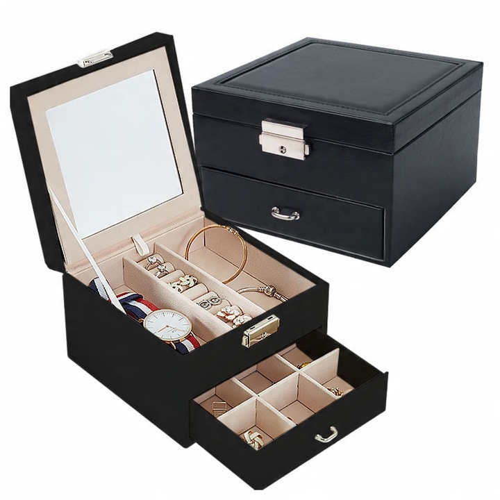CASKET JEWELRY CASE KEY BOX MIRROR ORGANIZER