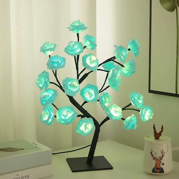 Lampička Led lampa Stromek Růže růže modrá Dárek Den žen matek