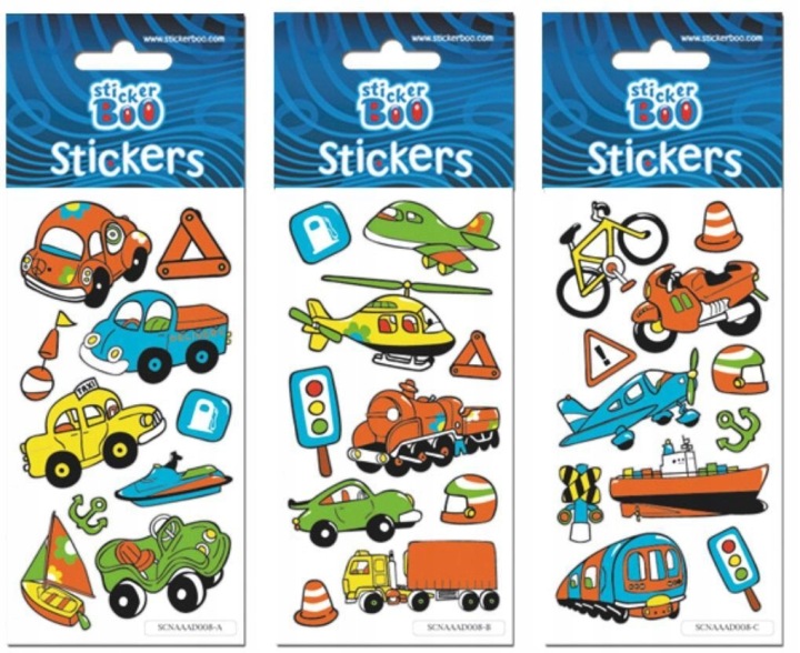 Наклейка 7x18 см Сріблястий Машинки і транспортні засоби STICKER BOO 237274 — фото 2