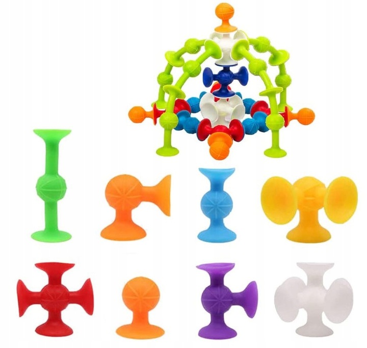 BUILDING BLOCKS SILICONE SUCTION CUPS RUBBER BLOCKS 96 el Kid's age 3+ years
