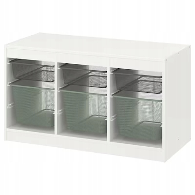 IKEA TROFAST Сітчаста коробка синій 42x30x10 см — фото 4