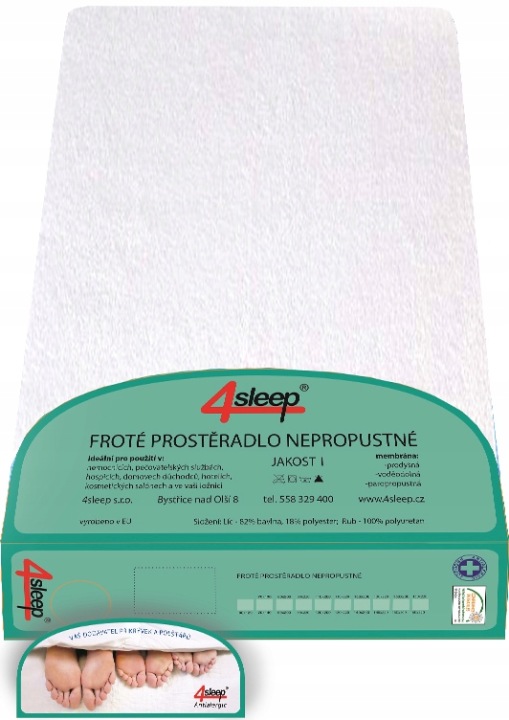 Nepropustné froté prostěradlo s gumičkou 160/200 1 bílé