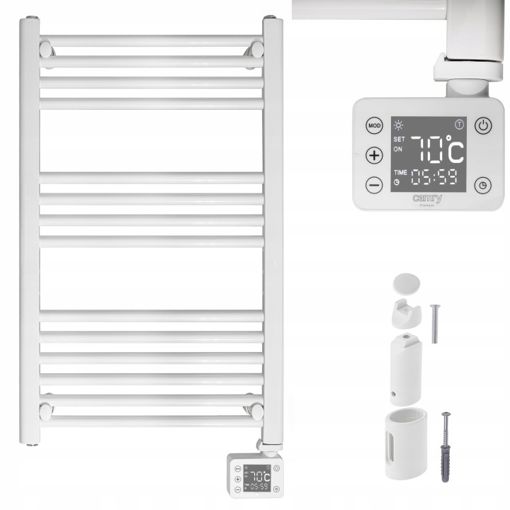 Elektrický koupelnový žebříkový ohřívač 600W Led panel Sušička Časovač
