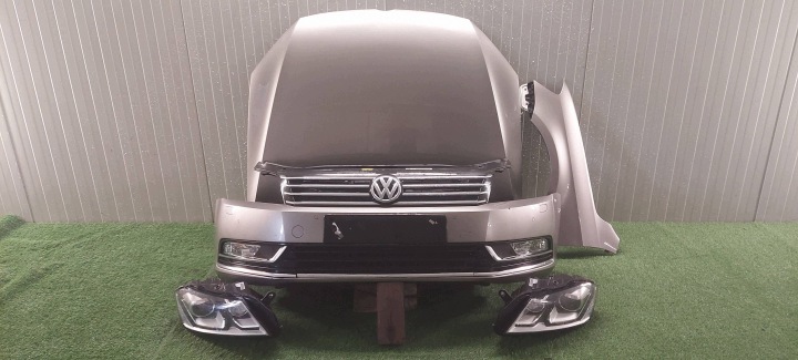 branik prednji dio + maska kompletan VW PASSAT B7 10-14 LAK: LC8Y PARKI perači