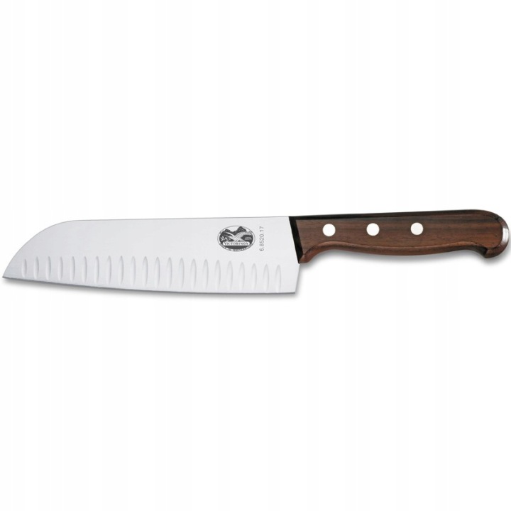Nůž Santoku Wood 17 cm s výbrusy