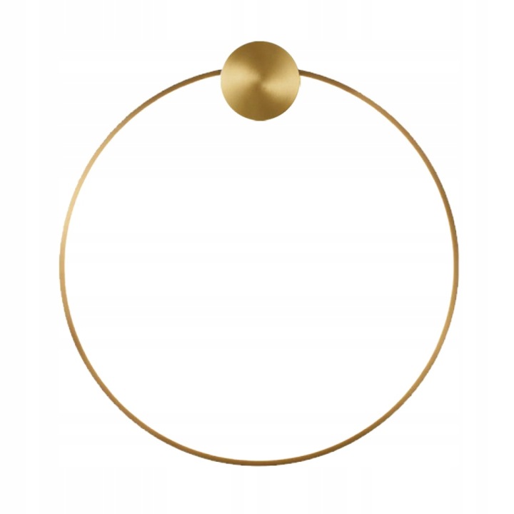 Nástěnná Lampa Led Ring Kruhová 50 CM Old Gold Zlatá Kartáčovaná