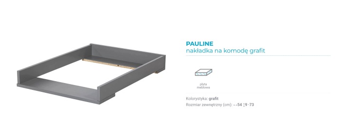 Пеленальник накладка на комод для пеленання KLUPŚ PAULINE графіт 74x54x9 — фото 3
