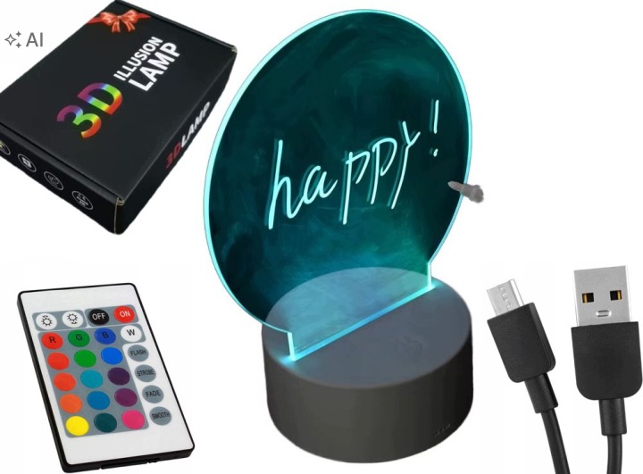 Нічник LED творча дошка напиши послання на подарунок 3D RGB пульт