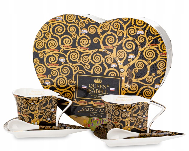 Luxusní sada šálků lžičky Gustav Klimt s motivem stromu života