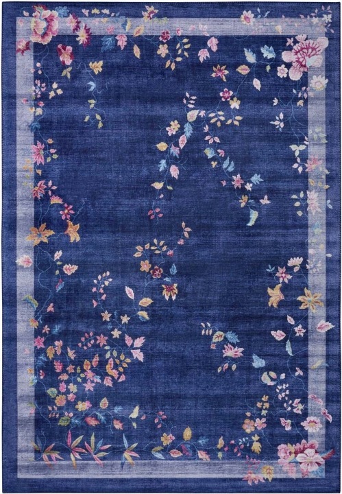 Koberec plochý tkaný do obývacího pokoje 80x150 cm, orientální vícebarevný s květinami