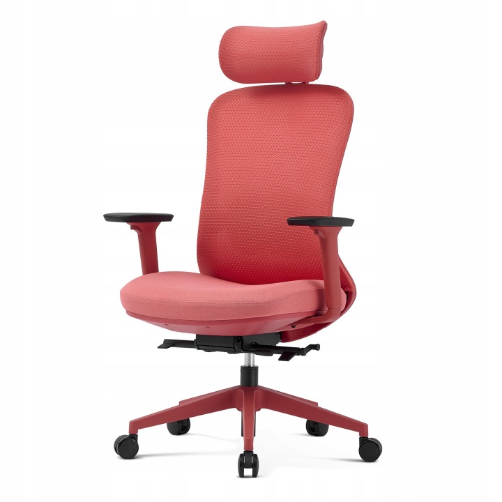 Ergonomické kancelářské křeslo Angel fyzio červené s masážní funkcí