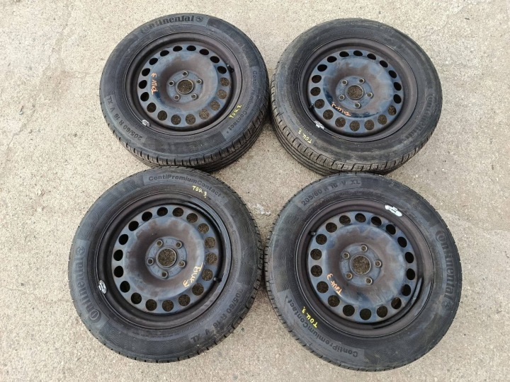 felgen stahl 16" Volkswagen Touran III reifen sommer 205/60 CONTINENTAL nr3