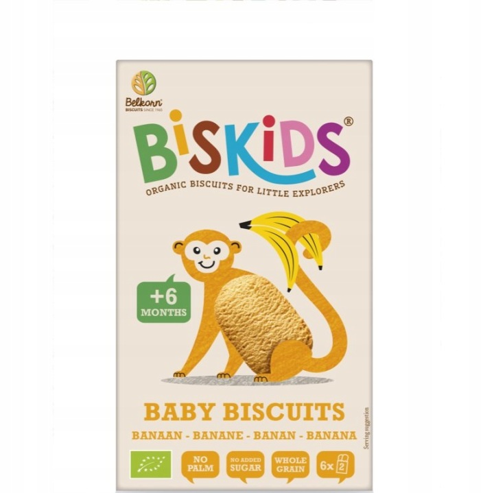 Печиво бананове від 6 місяців біо 120 г - BISKIDS — фото 2