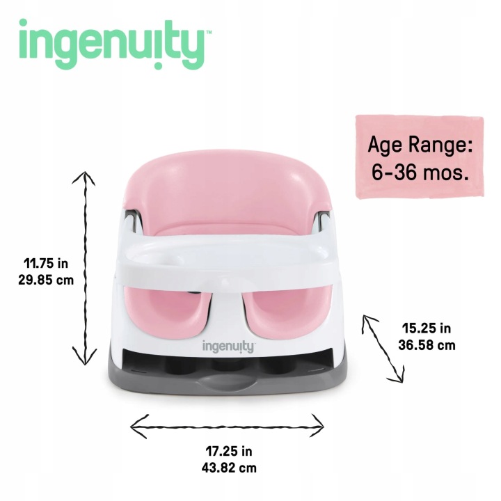 Крісло для годування Ingenuity Baby Base 2 в 1 Night Sky сірий (виставковий) — фото 4