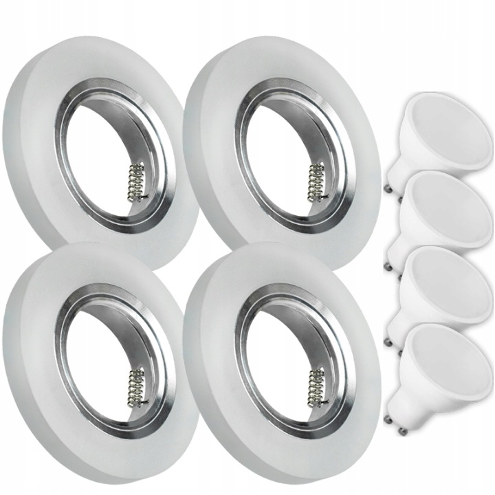 4X Skleněná Lampička Moderní Kulaté Stropní Svítidlo Kolo Silné Sklo Námraza 7W Led Žárovka