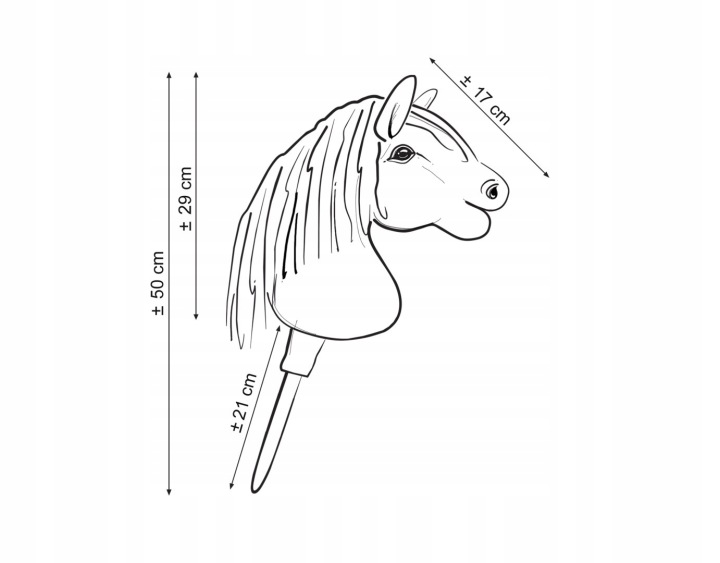 Hobby Horse Маленький кінь на палиці Преміум темно-коричневий темно-гнідий A5 — фото 7