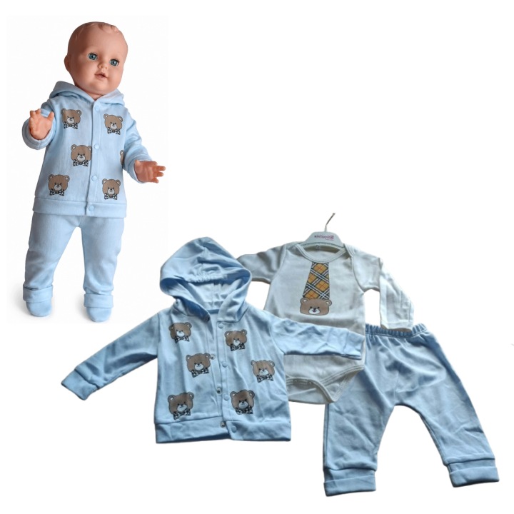 Komplet dres niemowlęcy bluza body spodnie