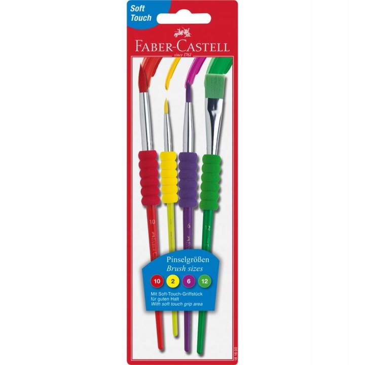 Пензлики FABER-CASTELL Soft Touch 4 шт.