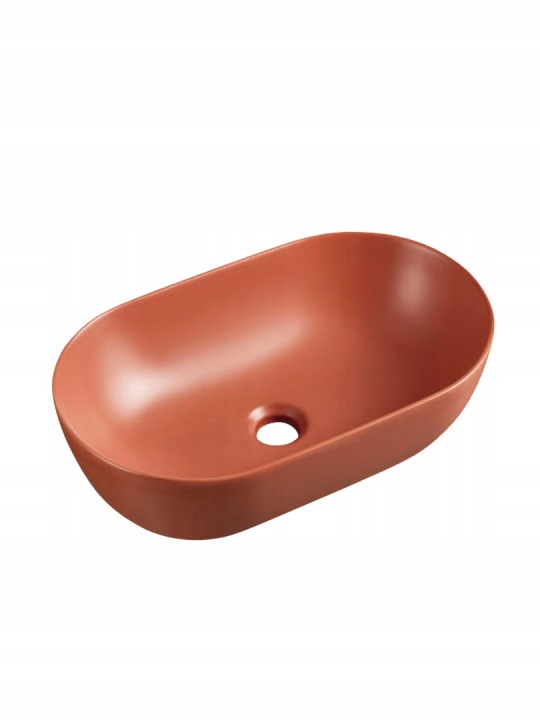 Uptrend oválné umyvadlo na desku 50x30 cm iron red mat Sparrow TR41385-U30