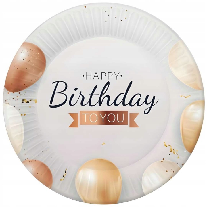 Тарілочка паперові. HAPPY BIRTHDAY 18 см 6 шт.