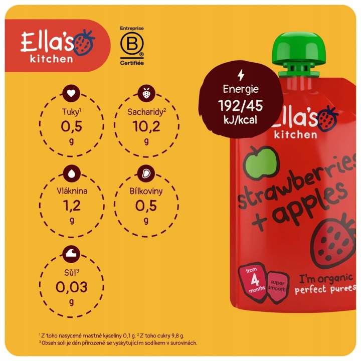 ELLA'S KITCHEN біо десертик полуниця і яблуко від 4 місяців 120 г 2 шт. — фото 5