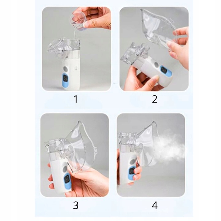 INHALATOR NEBULIZATOR DLA DZIECI I DOROSŁYCH легкий портативний тихий USB — фото 8