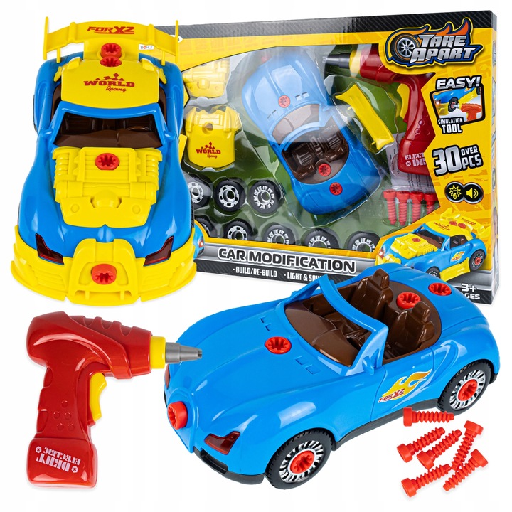 INTERACTIVE AUTO FOR TURNING AND UNSCREWING EDUCATIONAL TOY FOR CHILDREN